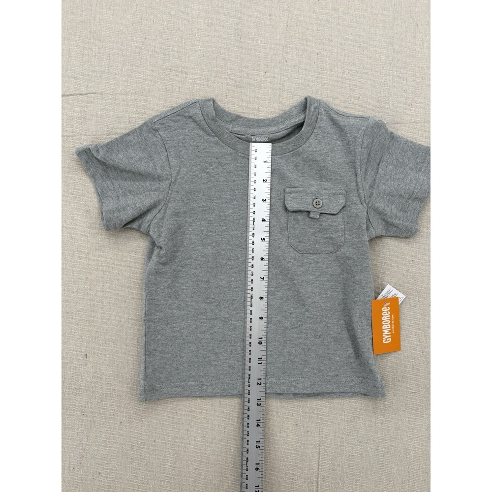 Gymboree Short Sleeve Pocket Grey Top Kids Size 2 T - Picture 10 of 13